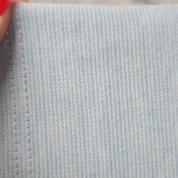 PinkBlush Maternity Dress Light Blue Heathered Short Sleeve Fitted Bodycon Knit - Picture 5 of 9